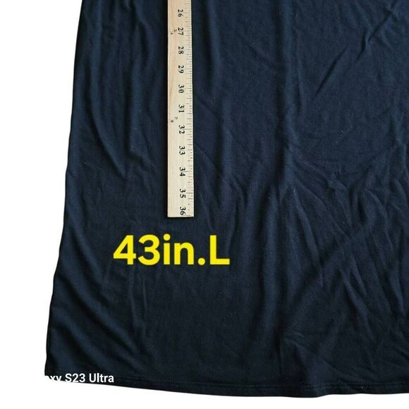 Eileen fisher black tie front maxi dress Sz XXS stretch - Picture 5 of 7